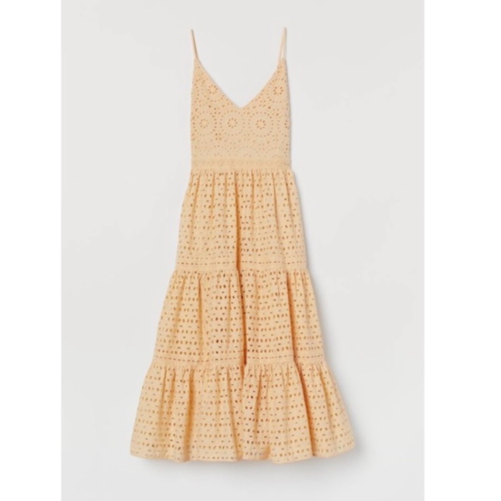 NWT Yellow Eyelet Embroidered Dress